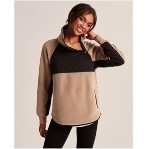 Abercrombie & Fitch Asymmetrical Snap Up Fleece Pullover Size XL